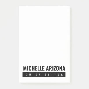 Post-it® Minimaliste noir & blanc professionnel moderne