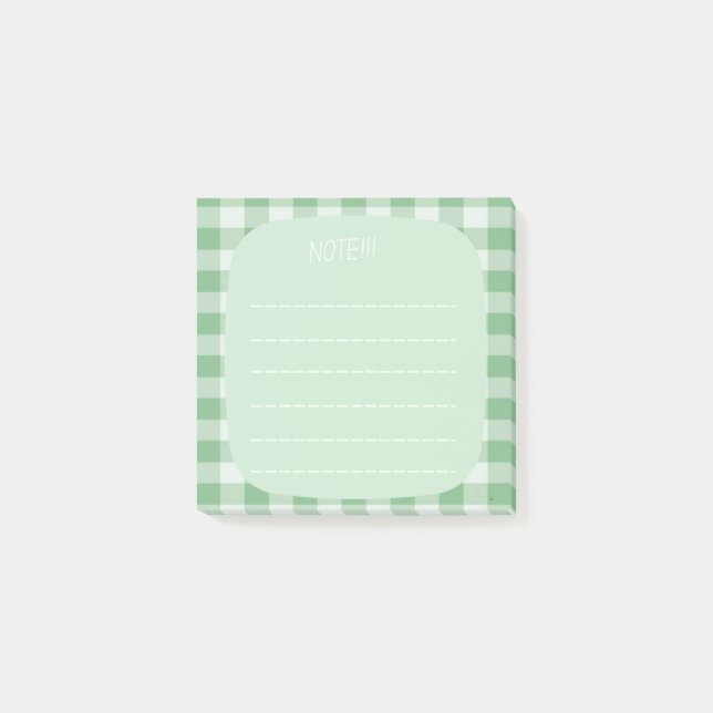 Post-it® Mint Plaid Note Design (Devant)
