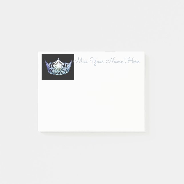 Post-it® Miss America Baby Blue Crown Post-it-Notes (Devant)