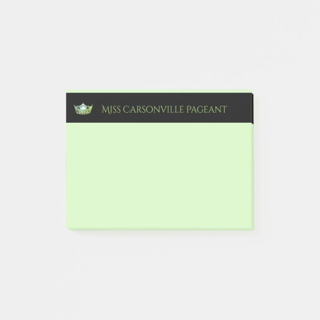 Post-it® Miss America Green Crown & Name Post-it-Notes (Devant)