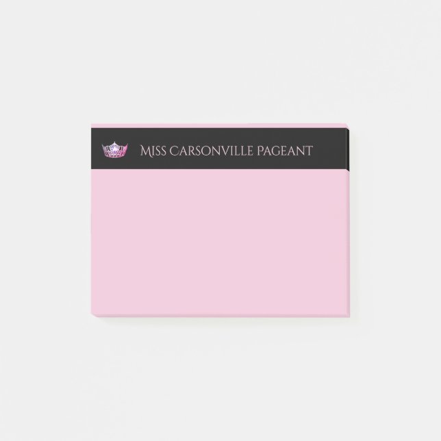 Post-it® Miss America Pink Crown & Name Post-it-Notes (Devant)