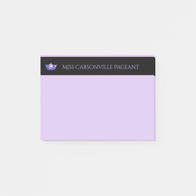 Post-it® Miss America Purple Crown & Name Post-it-Notes (Devant)