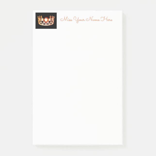 Post-it® Miss USA Orange Crown Post-it-Notes (Devant)