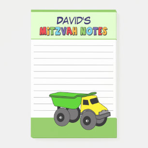Post-it® Mitzvah de camion vert personnalisé