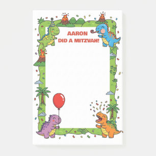Post-it® Mitzvah Personnalisé sur le Thème des Dinosaures