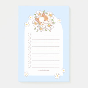 Post-it® Mochi sur lit de fleurs Notepad de printemps