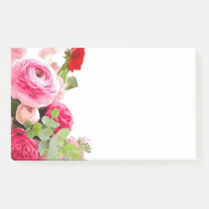 Post-it® Modèle d'aquarelle couleur Rose blanc personnalis