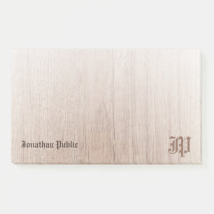 Post-it® Modèle de monogramme calligraphié en bois personna