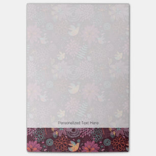 Post-it® Modèle floral Abstrait avec oiseaux