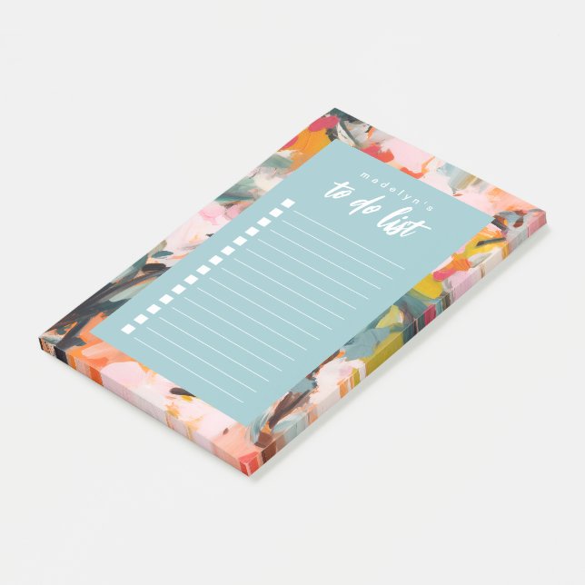 Post-it® Modern Botanical Abstract Art To Do List (Incliné)