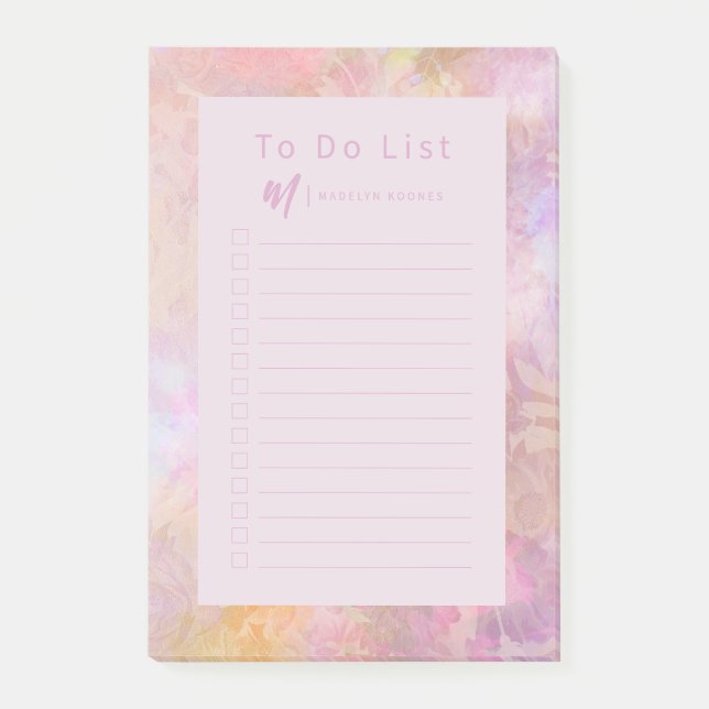 Post-it® Modern Pastel Florals Monogram (Devant)