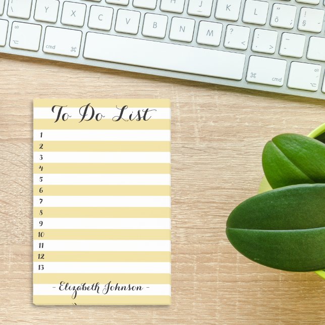Post-it® Moderne Chic tendance Elégant Or Strié À Faire Lis (Modern Chic Trendy Elegant Gold Striped To Do List Post-it Notes)