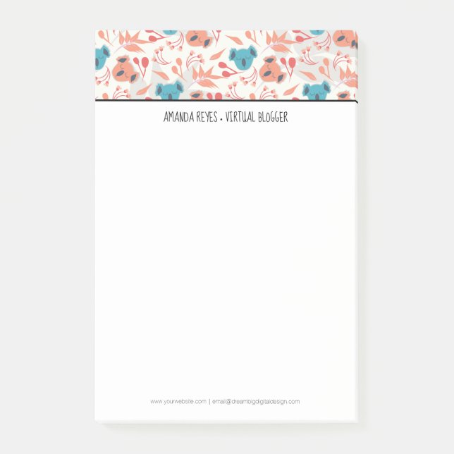 Post-it® Moderne Cute Koala et fleurs florales (Devant)