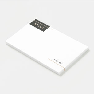 Post-it® Moderne Elegant Bonjour avec des rayures d'or