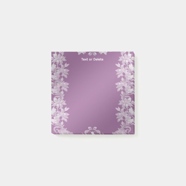Post-it® Moderne Lilac Floral Post it Notes (Devant)
