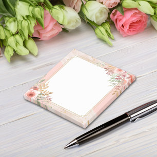 Post-it® Moderne Mariage Élégant Chic Aquarelle rose Fleur