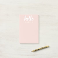 Moderne Minimal Pastel Rose Bonjour Et Vous Nom