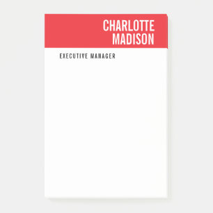 Post-it® Moderne Minimaliste Simple Rouge Noir Blanc