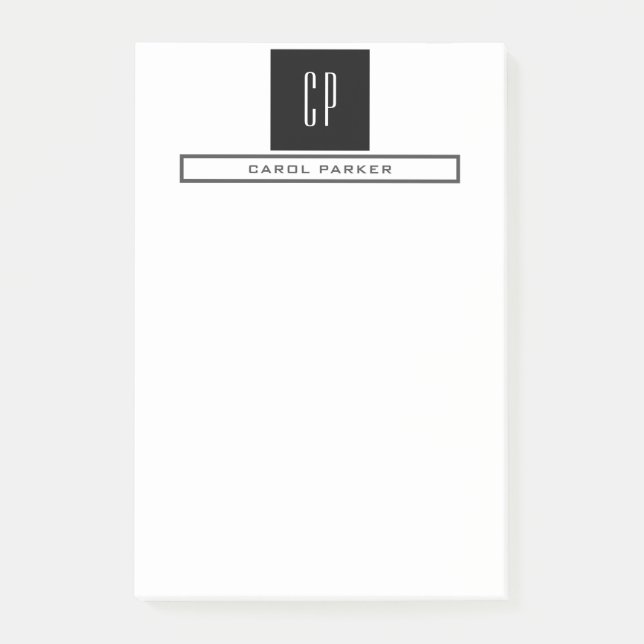 Post-it® Moderne Monogramme Professionnel Plain Simple Mini (Devant)