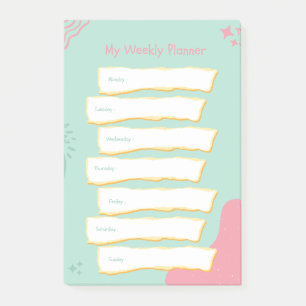 Post-it® Moderne Pastel Couleurs Planificateur hebdomadaire