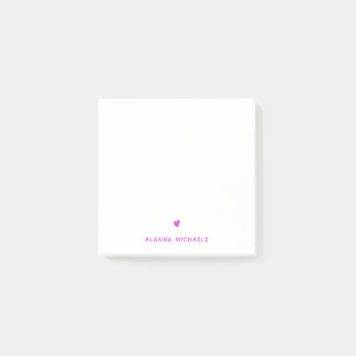 Post-it® Moderne Purple mignon Coeur et nom