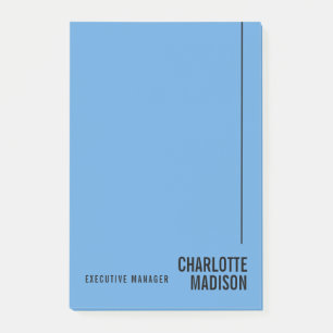 Post-it® Moderne Simple Bleu Céleste Minimaliste Propre Nom