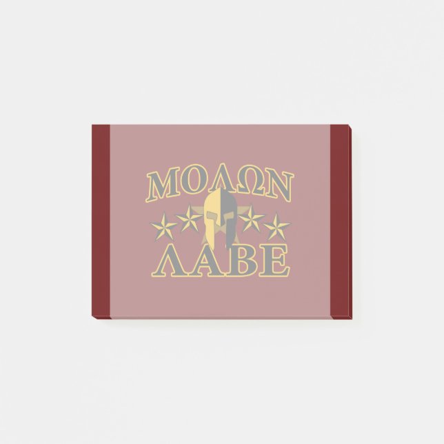 Post-it® Molon Labe Guerrier spartiate Golden Burgundy (Devant)