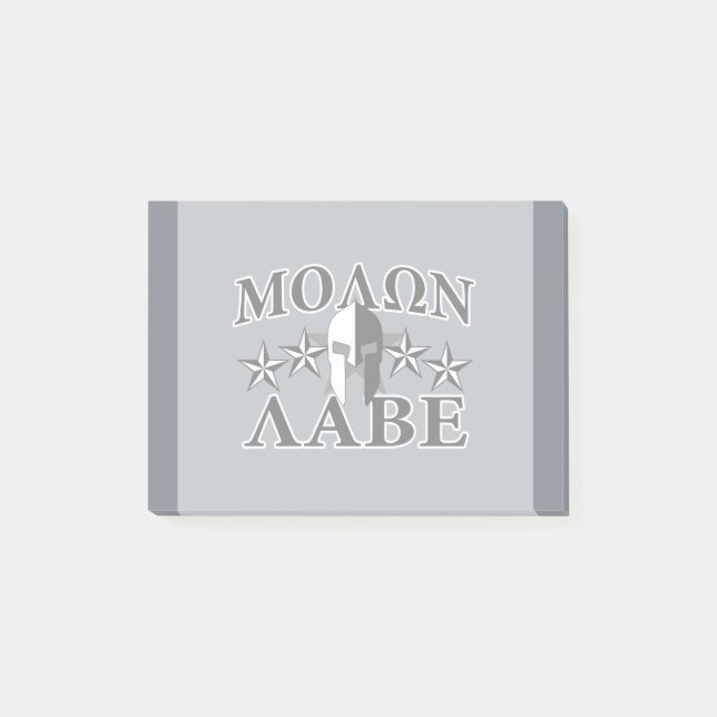Post-it® Molon Labe Spartan Warrior 5 étoiles Noir Blanc (Devant)