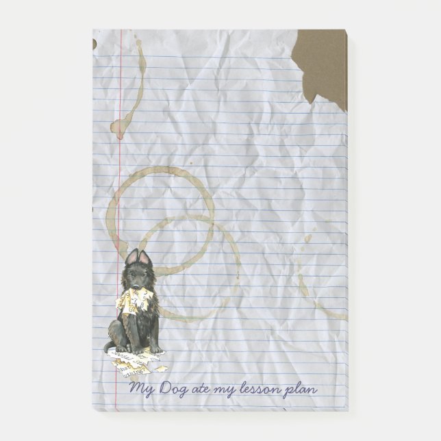 Post-it® Mon Berger Belge A Mangé Mon Plan De Leçon (Devant)