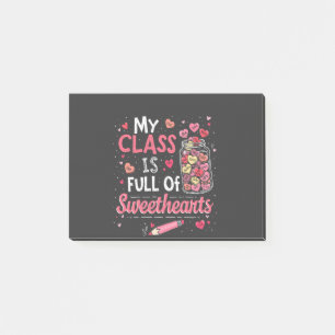 Post-it® Mon cours est plein de coeur Enseignant Valentine
