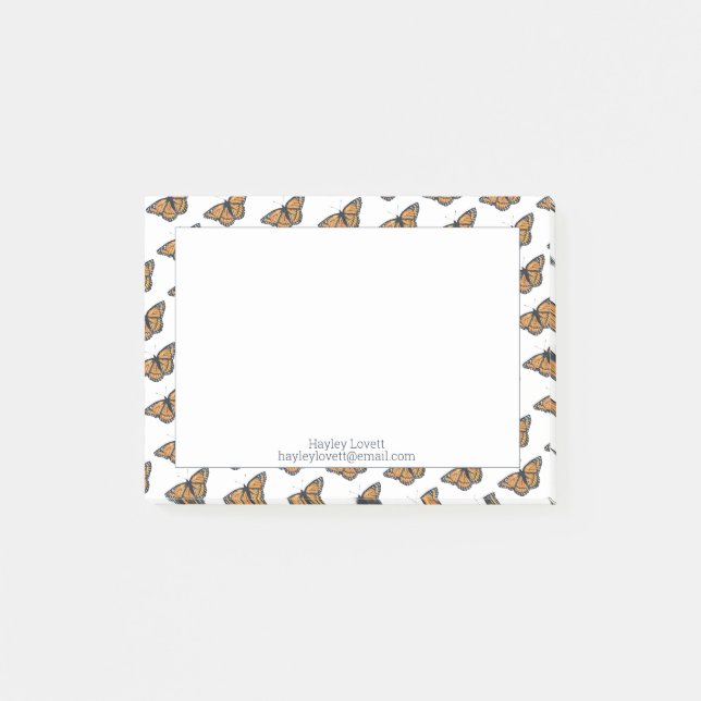 Post-it® Monarch Butterfly Elegant Motif Ajouter votre nom (Devant)