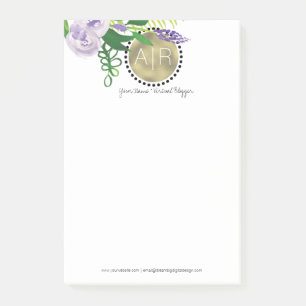 Post-it® Monogramme à feuille d'aluminium simulée aquarelle