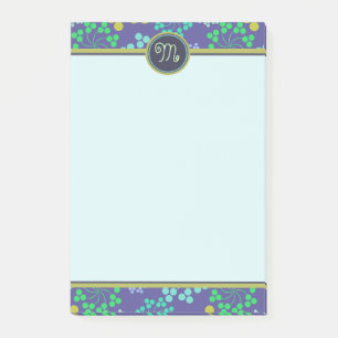 Post-it® Monogramme Abstrait Funky Blue Floral