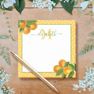 Post-it® Monogramme agrumes oranges aquarelle points rustiq