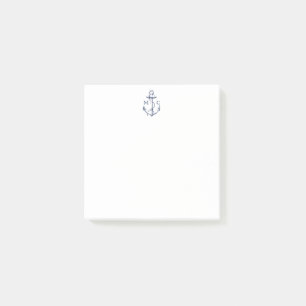 Post-it® Monogramme Ancre marine bleu