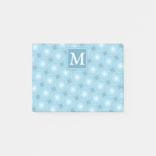 Post-it® Monogramme ange bleu cercles motif