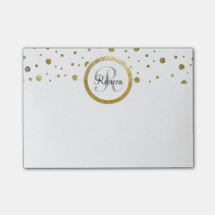 Post-it® Monogramme argent et or Confetti