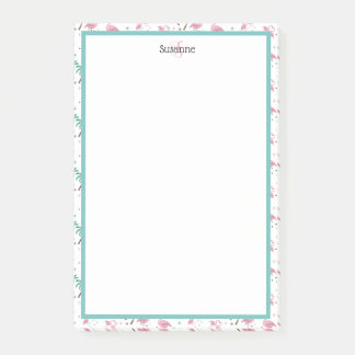 Post-it® Monogramme atomique de style de Flamants roses et