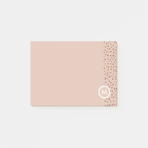Post-it® Monogramme beige tendance avec Boho en terre cuite