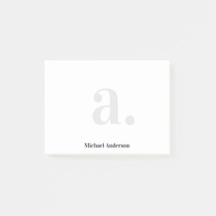Post-it® Monogramme blanc minimaliste élégant moderne