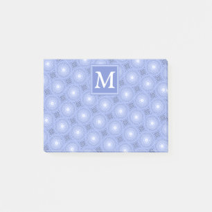 Post-it® Monogramme bleu cercles motif