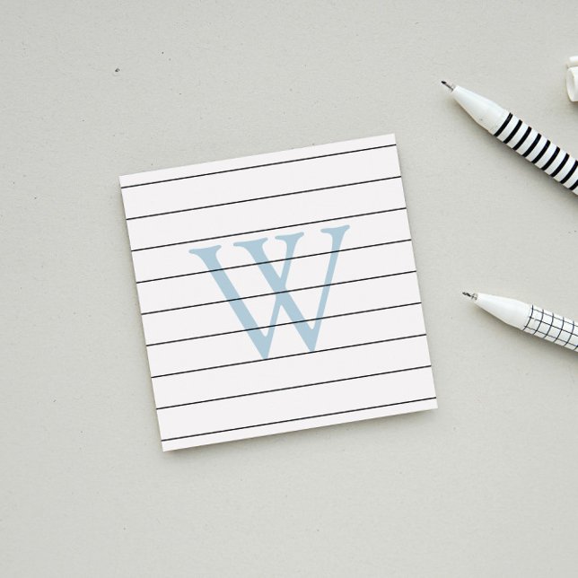 Post-it® Monogramme bleu colombe (Créateur téléchargé)