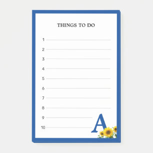 Post-it® Monogramme bleu royal et choses à faire avec tourn