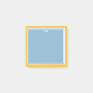 Post-it® Monogramme Bordures Jaunes Bleues