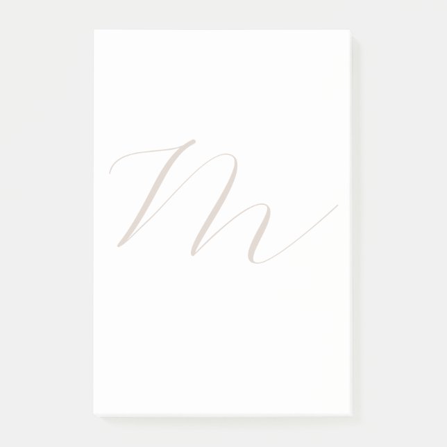 Post-it® Monogramme calligraphie Plaque unique moderne (Devant)