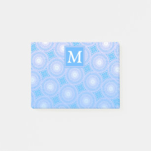 Post-it® Monogramme Cercles bleu électrique motif