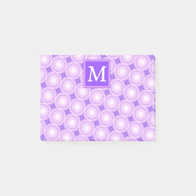Post-it® Monogramme cercles violets motif (Devant)