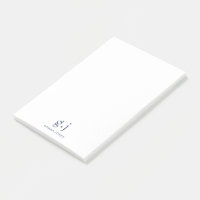 Monogramme Classic Élégant Minimal Dusty Bleu Blan