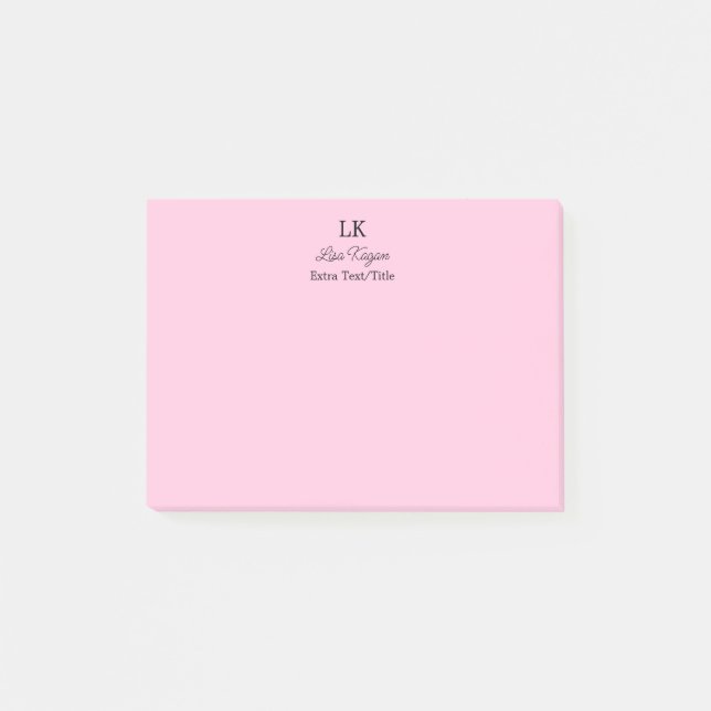 Post-it® Monogramme Customisé Initiales Nom et titre (Devant)