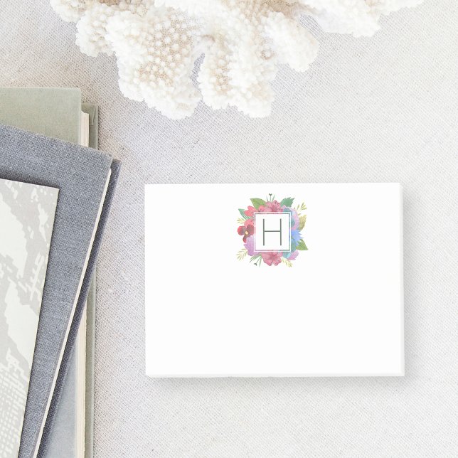 Post-it® Monogramme de bouquet fleur sauvage (Créateur téléchargé)